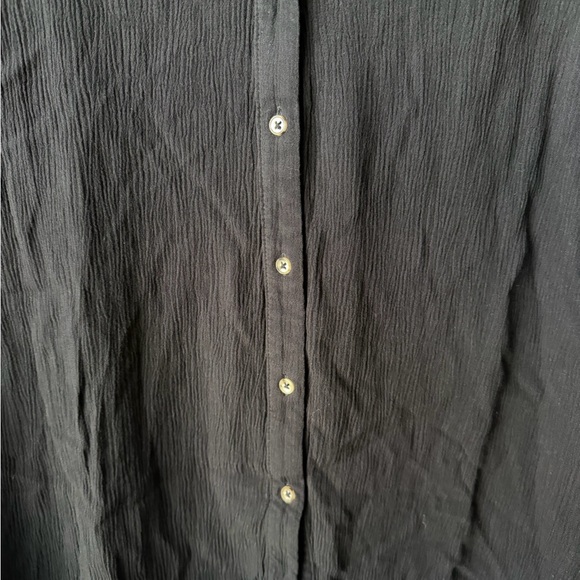 Orvis Light weight Black Button-Front V-Neck Blouse Flowy Womens size XL - Picture 7 of 7
